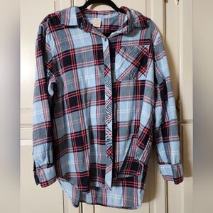 Faded Glory Red and Blue Plaid Shirt